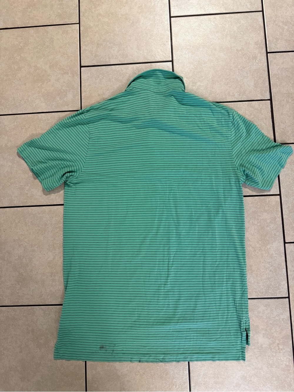 Ralph Lauren Mint Green Polo with Thin Navy Stripes - Picture 2 of 3